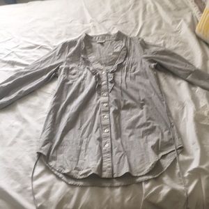 Anthropologie Tunic Top, White w/Blue Stripe, Sz 8